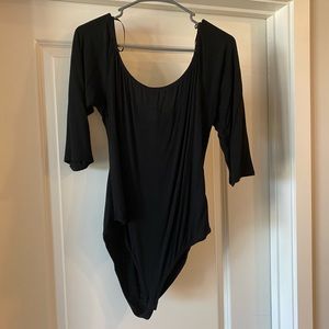 3X Plus Size Black Bodysuit